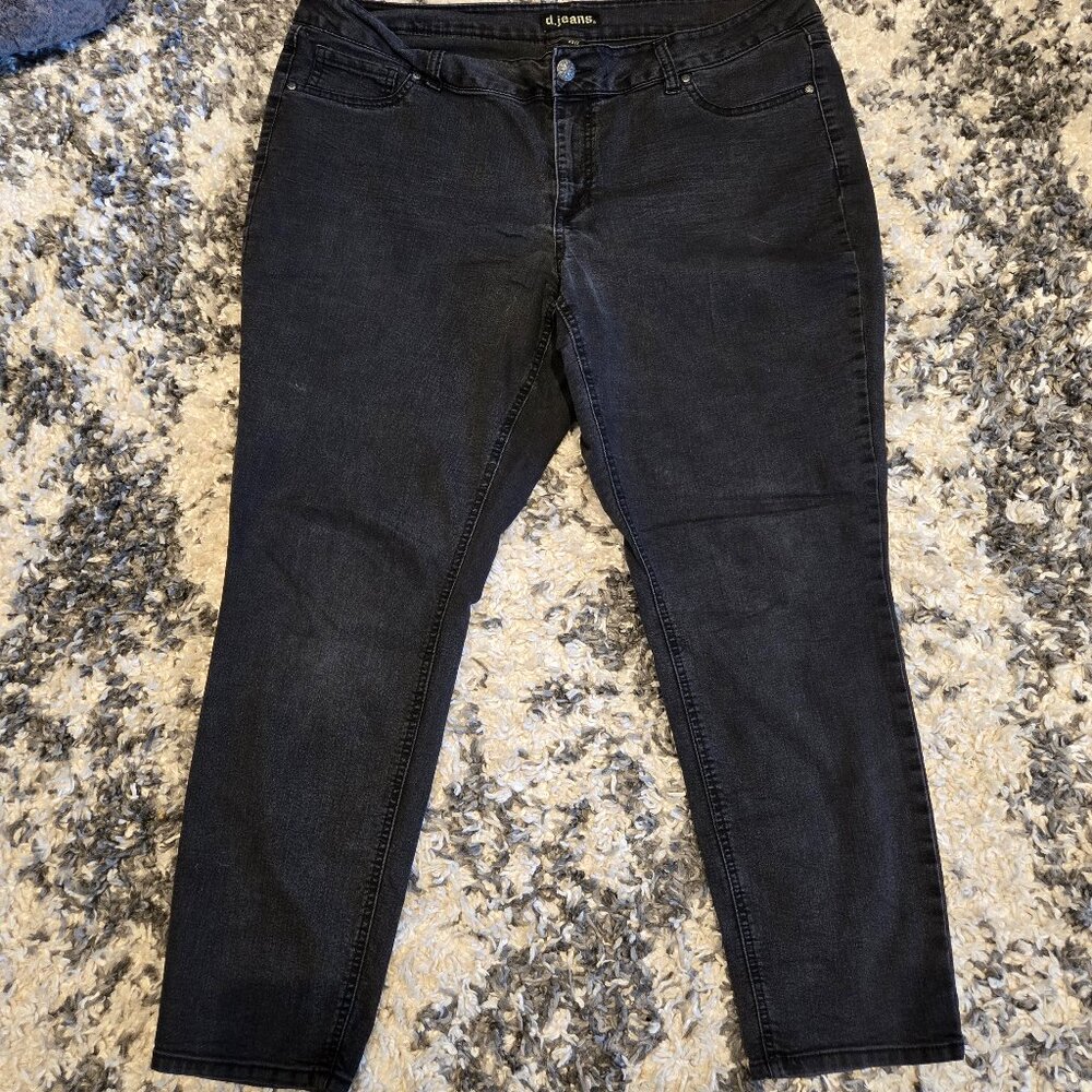 d.jeans Black Skinny Jeans | Size 20W